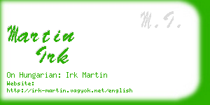 martin irk business card
